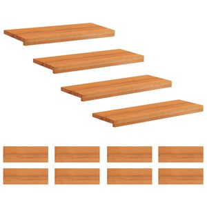 vidaXL Trapmatten 12 st Licht Bruin 80 x 30 x 2 cm Massief beukenhout