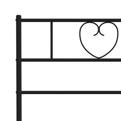 vidaXL Bedframe met hoofd- en voeteneinde metaal zwart 200x200 cm