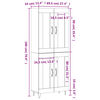 vidaXL Hoge kast 69,5x34x180 cm bewerkt hout wit