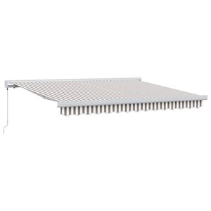 vidaXL Uitschuifbare luifel Lichtgrijs en wit. 300 x 250 cm