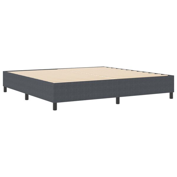 vidaXL Platform bedframe Donkergrijs 200 x 200 cm Stof