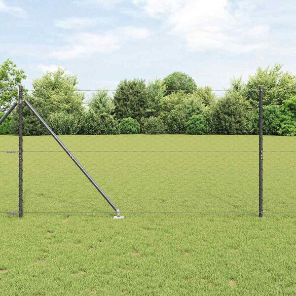 vidaXL Hecke met palen Grijs 1.2 x 25 m PVC-gecoat staal