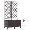 vidaXL Tuin Pot met Irrigatie en Wielen 2 st Bruin 80 x 40 x 148 cm PP