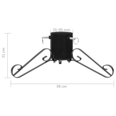 vidaXL Kerstboomstandaard 58x58x21 cm zwart