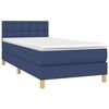 vidaXL Boxspring met matras en LED stof blauw 90x190 cm