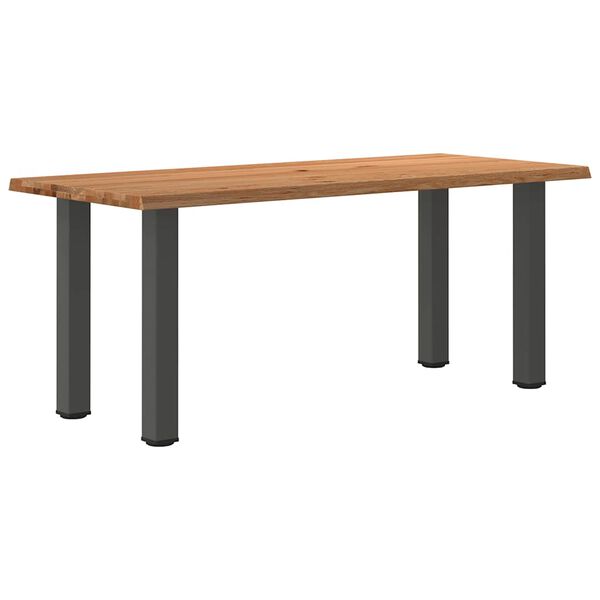 vidaXL Eettafel met natuurlijke rand massief eikenhout rechthoekig