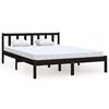 vidaXL Bedframe massief grenenhout zwart 160x200 cm