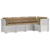 vidaXL 5-Zits Tuin Sofa met Kussens Rattan Look PP Wit