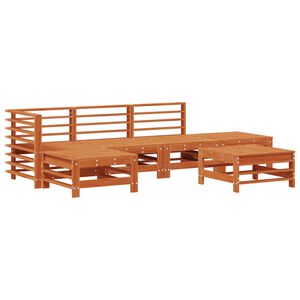 vidaXL Tuin loungeset 5 st Wasbruin Massief grenenhout