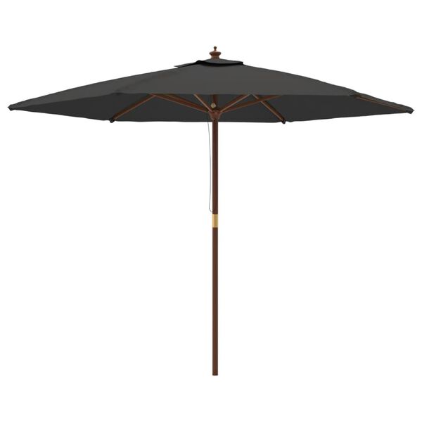 vidaXL Parasol met houten paal 299x240 cm antracietkleurig