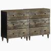 vidaXL Dressoirs 2 st 60x33,5x75 cm massief mango lichtgrijs