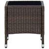 vidaXL Tuintafel 40x40x45 cm poly rattan bruin