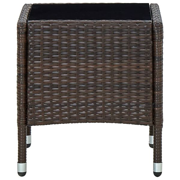 vidaXL Tuintafel 40x40x45 cm poly rattan bruin