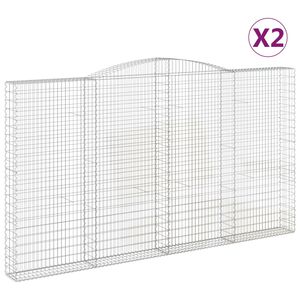 vidaXL Schanskorven 2 st gewelfd 400x30x220/240 cm ijzer