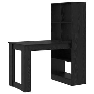 vidaXL Bureau Zwart Eiken Bewerkt hout 122 x 67 x 145 cm