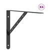 vidaXL Plankdragers 4 st 40x2,5x25 cm roestvrijstaal zwart