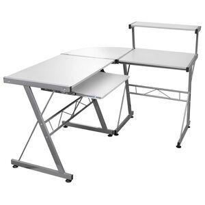 vidaXL Hoekbureau 132x112x99 cm bewerkt hout wit