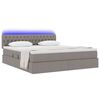 vidaXL Opbergbed met LED met matras met LED Taupe 160 x 200 cm Stof