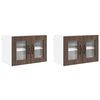 vidaXL Wandglas cabinet PORTO 2 pcs Bruin Eiken 60 x 31 x 40 cm