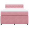 vidaXL Boxspring met matras fluweel roze 140x190 cm