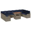 vidaXL Tuin Sofa Set 11 st 10-Aantal zitplaatsen grijs en marineblauw