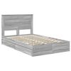 vidaXL Opslag bed met lade Grijs Sonoma 135 x 190 cm Bewerkt hout