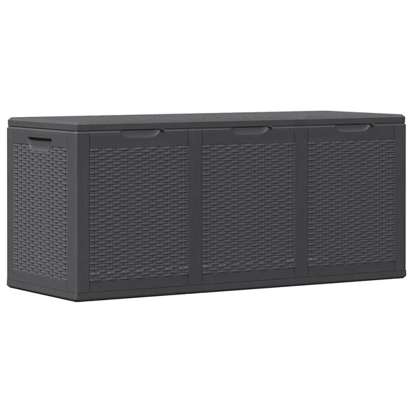 vidaXL Tuinbox 270 L PP rattan zwart