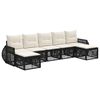 vidaXL Tuinbankenset 7 st Zwart en Cream Wit poly rattan
