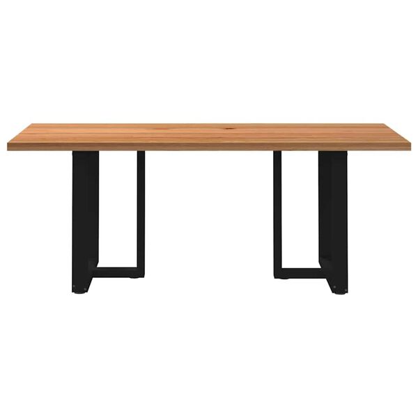 vidaXL Eettafel rechthoekig 200x90x74 cm massief eikenhout lichtbruin