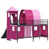 vidaXL Loftbed voor Kids Zwart en Roze 74,5 x 190 cm Metaal