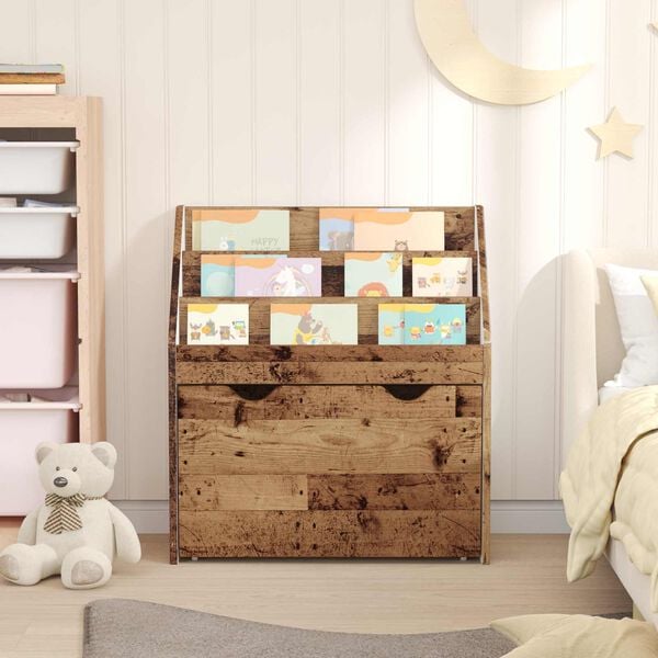 vidaXL Kinderen Boekenkast Oudhout 60 x 29,5 x 69 cm Bewerkt hout