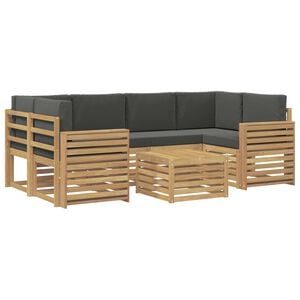 vidaXL Buiten bankenset 7 st Wit en antracietkleurig Polyester