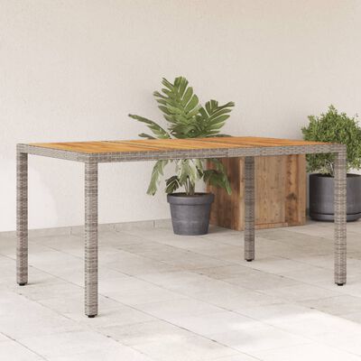 vidaXL Tuintafel 150x90x75 cm acaciahout en poly rattan grijs