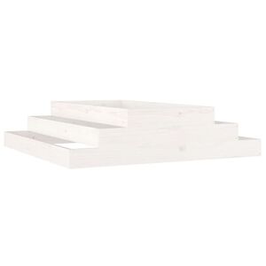 vidaXL Plantenbak 110x110x27 cm massief grenenhout wit