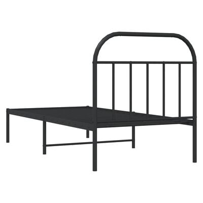 vidaXL Bedframe met hoofdbord metaal zwart 90x190 cm