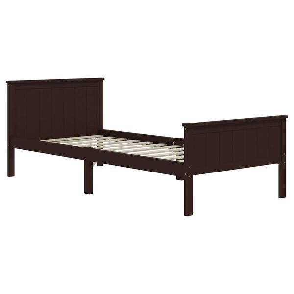 vidaXL Bedframe massief grenenhout donkerbruin 100x200 cm