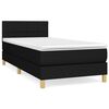 vidaXL Boxspring met matras stof zwart 90x190 cm