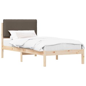 vidaXL Bedframe met Gevoerd Hoofdgedeelte Taupe 90 x 190 cm