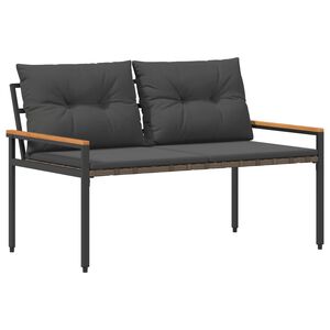 vidaXL Tuinbank 2 -Seater 116 x 67,5 x 72 cm poly rattan Donkergrijs