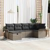 vidaXL Tuin Sofa Set met kussen met opslag 6 pcs Grijs poly rattan