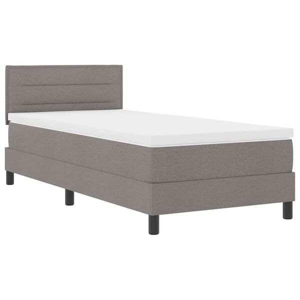 vidaXL Boxspringbed met hoofdeinde Taupe 90 x 190 cm Stof