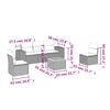 vidaXL 6-delige Loungeset met kussens poly rattan beige