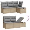 vidaXL 6-delige Loungeset met kussens poly rattan gemengd beige