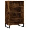 vidaXL Hoge kast 57x35x90 cm bewerkt hout gerookt eikenkleurig