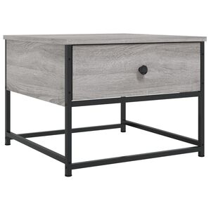 vidaXL Salontafel 51x51x40 cm bewerkt hout grijs sonoma eikenkleurig