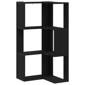 vidaXL Boekenkast 3-laags 50 x 50 x 102 cm Zwart Eiken