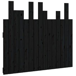 vidaXL Hoofdbord wandmontage 95,5x3x80 cm massief grenenhout zwart