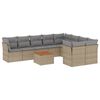 vidaXL 10-delige Loungeset met kussens poly rattan beige
