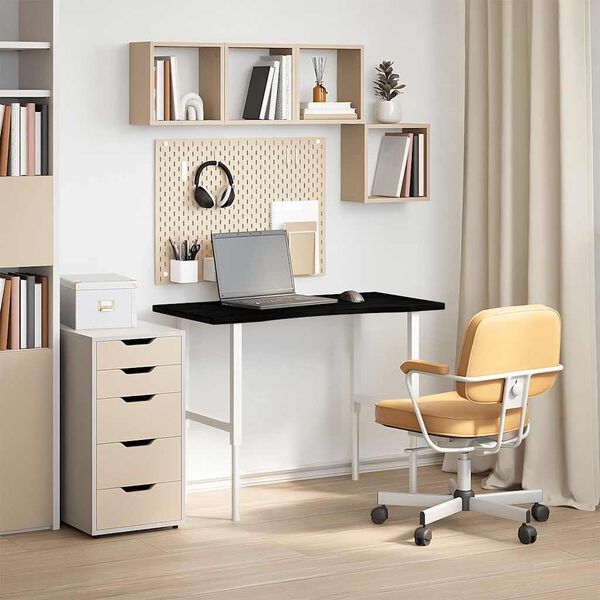 vidaXL Bureaublad rechthoekig 100x60x2,5 cm eikenhout donkerbruin