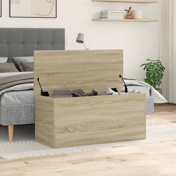 vidaXL Opbergbox 100x42x46 cm bewerkt hout sonoma eikenkleurig